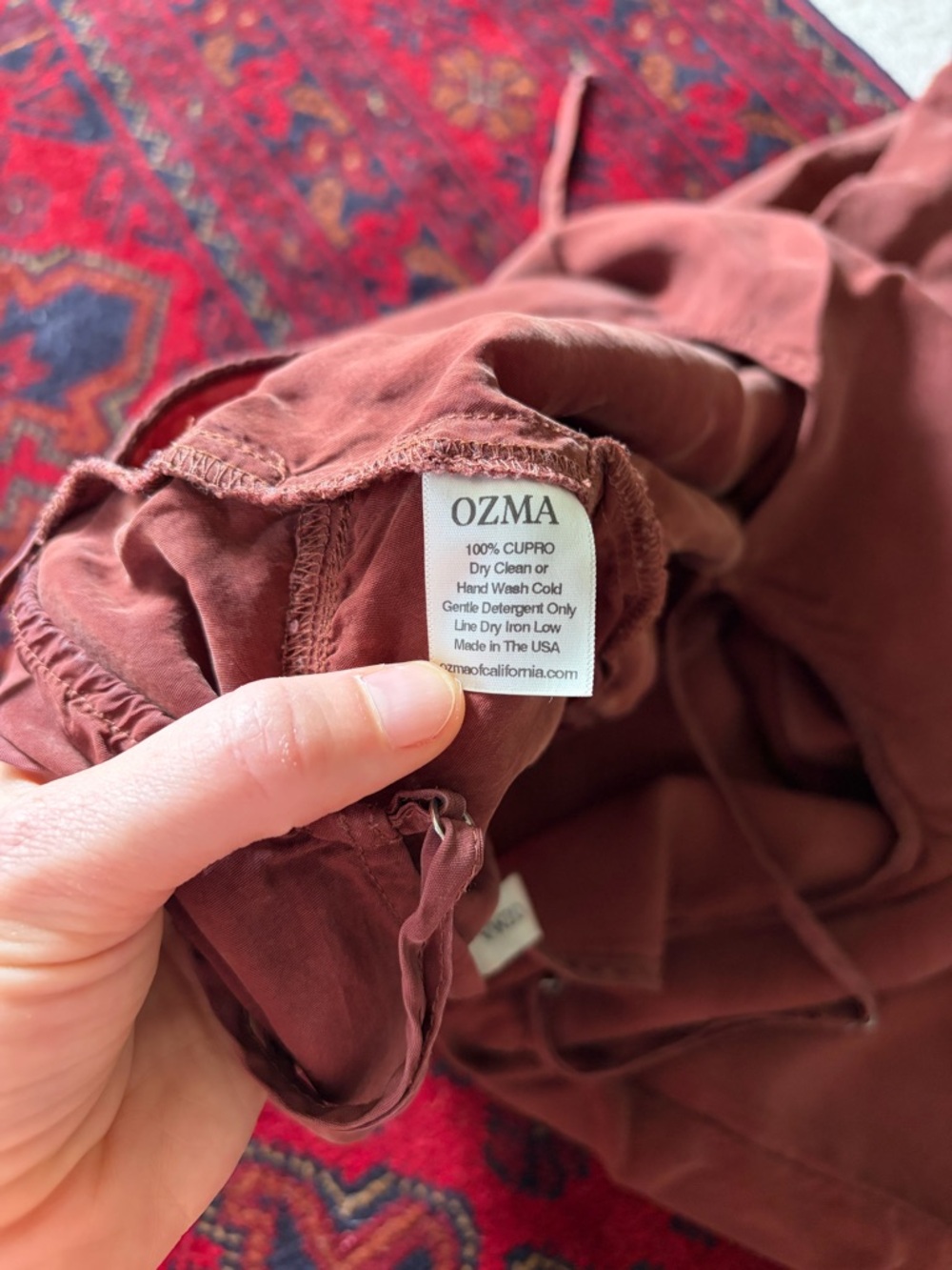 OZMA Ingrid Wide-Leg Cupro Jumpsuit in Adobe, Medium - Picture 5 of 10